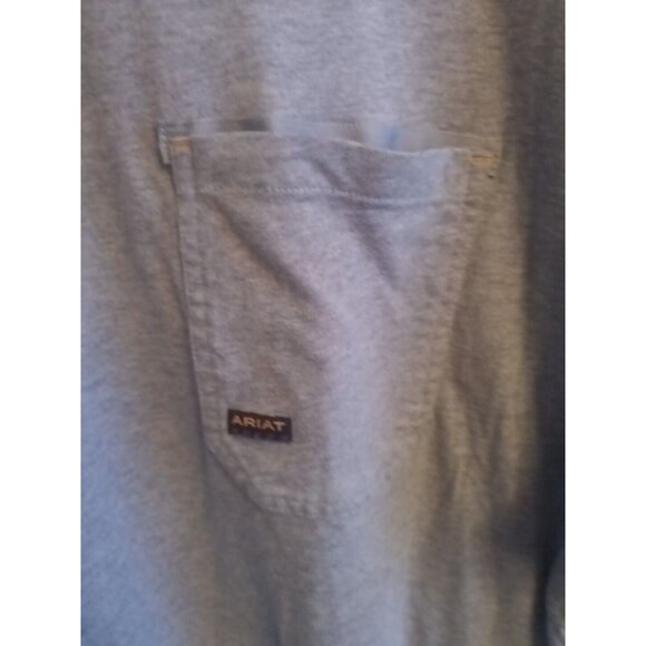 Ariat Rebar Men's Pocket Long Sleeve Tee T Shirt Beige Gray Work Size 3XL - Picture 5 of 7